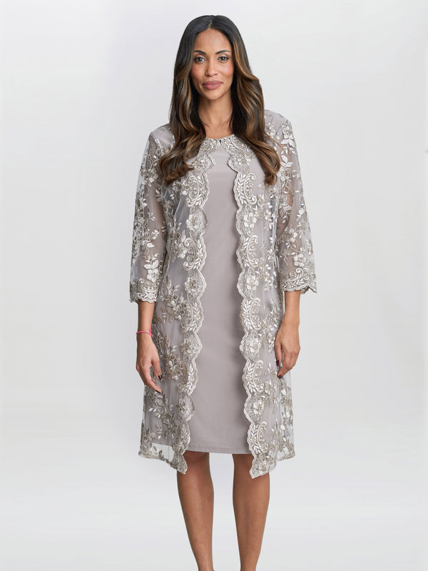 Daryl Embroidered Mock Jacket Dress