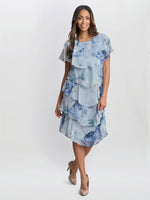 Rosanna Printed Tiered Dress With Shoulder Embellishment