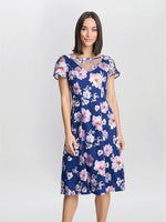 Mylene Embroidered Floral A-Line Midi Dress