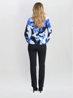 Malinda Abstract Blue Tye Dye Print Jumper With Diamantes