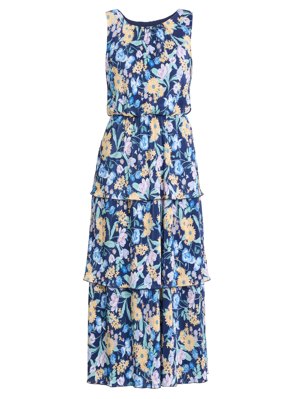 Zara Floral Print Plisse Tier Dress Gina Bacconi Zara Floral Print Plisse Tier Dress Gina Bacconi