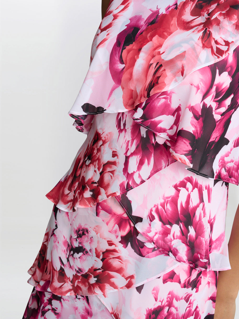gina bacconi pink dress MULTI RUFFLE CORSAGE DETAIL MAXI BLOOM DRESS DISCOVER MORE FROM WWW.SPRINGAFFAIR.CO