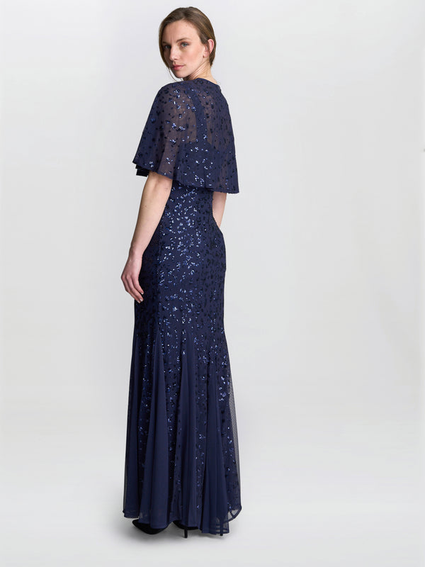 Jordan Sequin Beaded Maxi Dress And Jacket