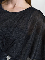 Sonya Pleated Dress With Brooch