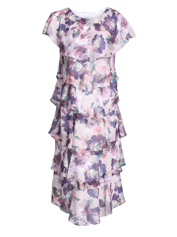 Livvy Midi Length Printed Tier Dress