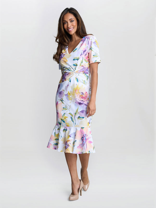 Joy Printed Crepe Dress