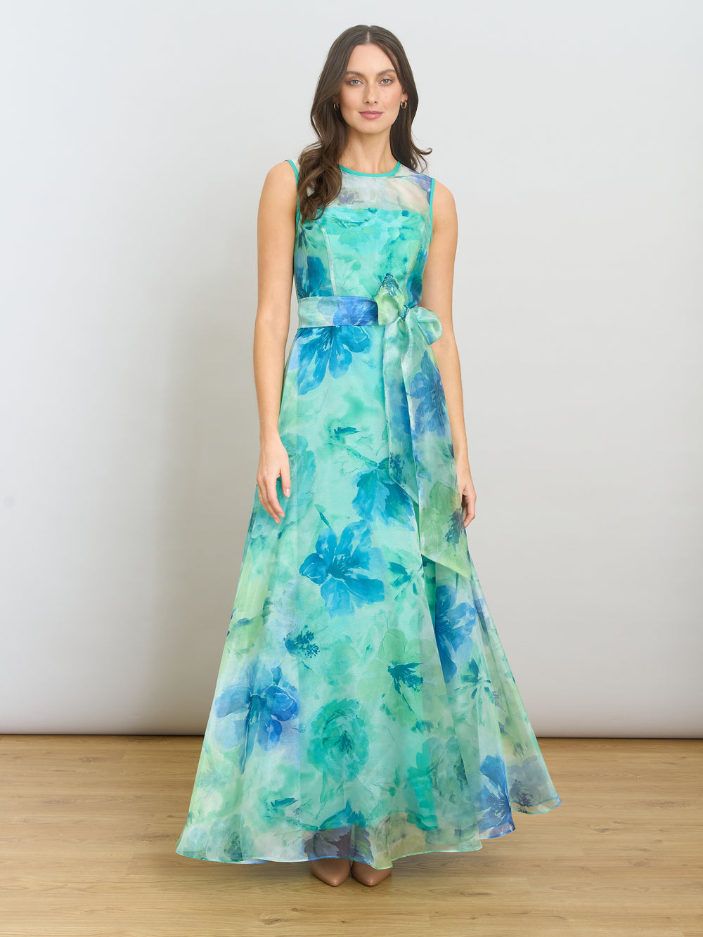 Amy Printed Organza Maxi Dress