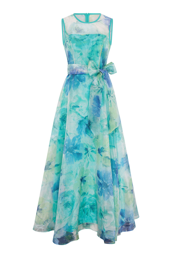 Amy Printed Organza Maxi Dress