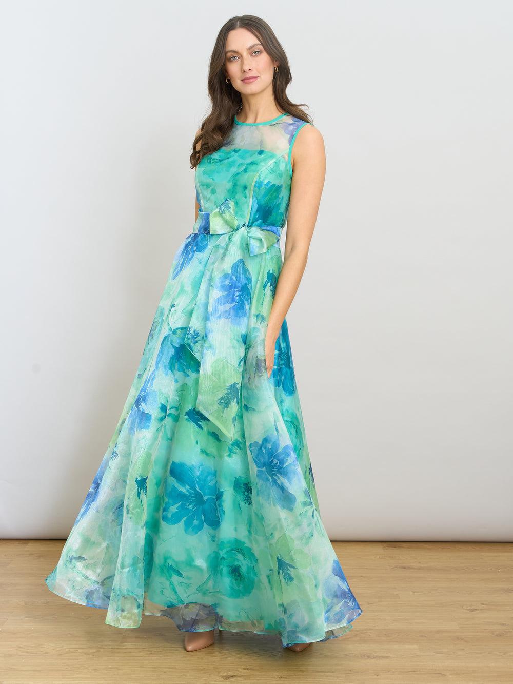 Amy Printed Organza Maxi Dress Gina Bacconi Amy Printed Organza Maxi Dress Gina Bacconi