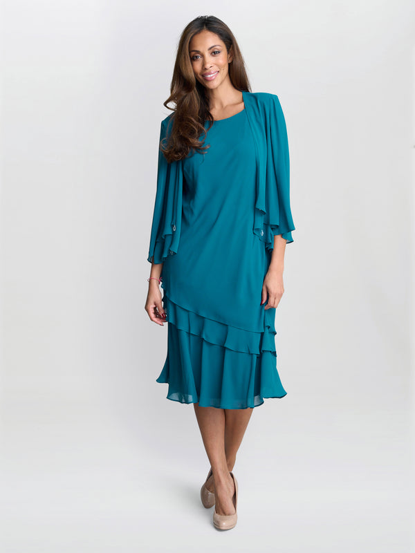 Lola Jacket And Asymmetric Triple Tiered Dress