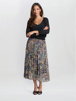 Pleated Jacquard Skirt