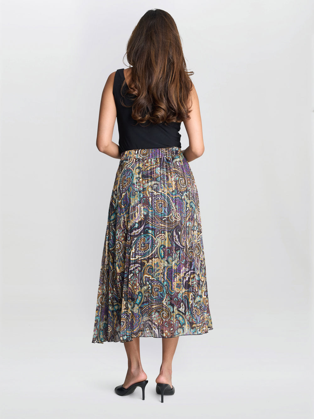 Pleated Jacquard Skirt
