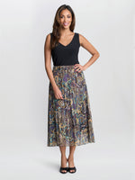 Pleated Jacquard Skirt