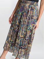 Pleated Jacquard Skirt