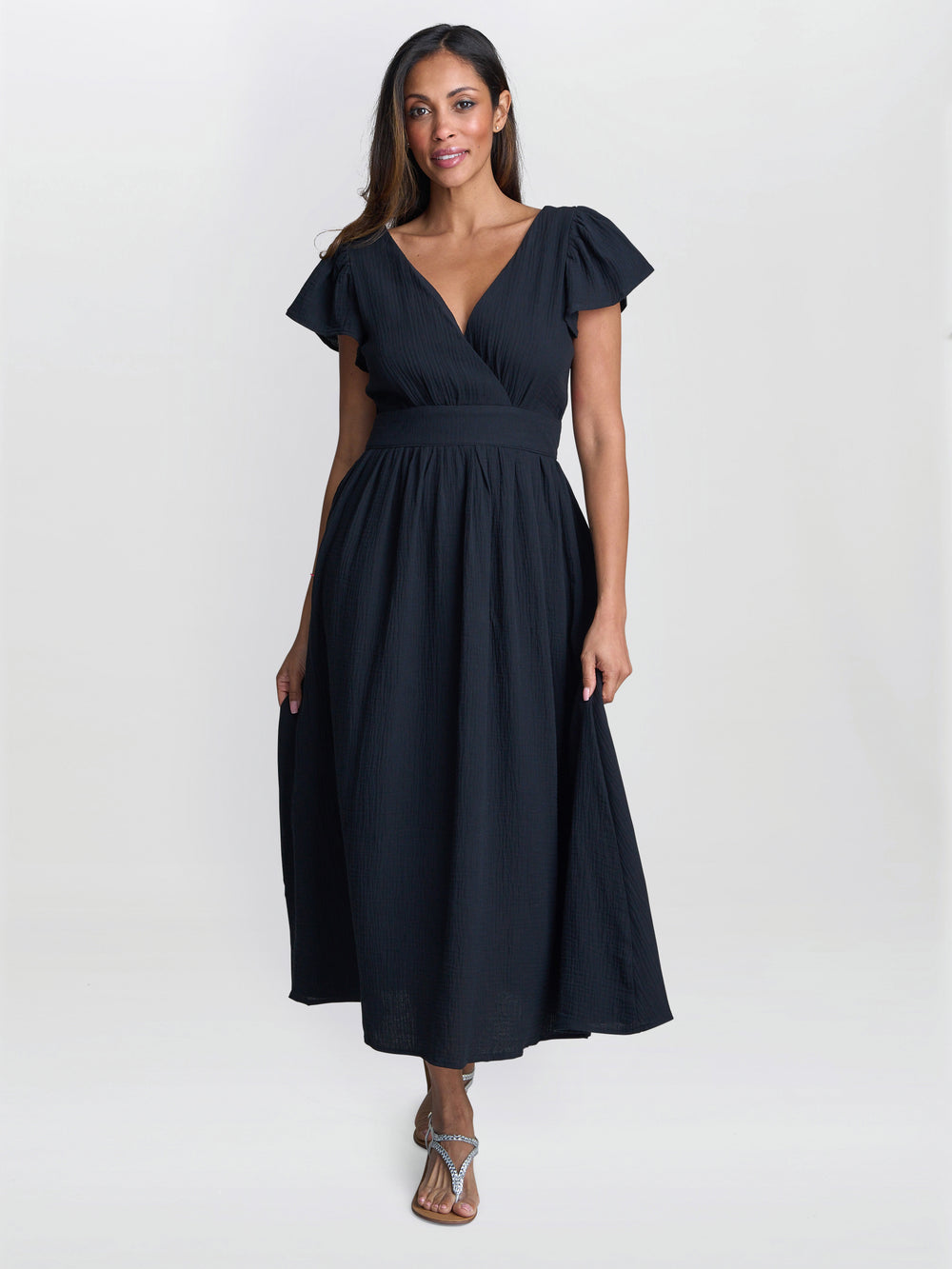 Dove Cotton Muslin Maxi Dress – Gina Bacconi1