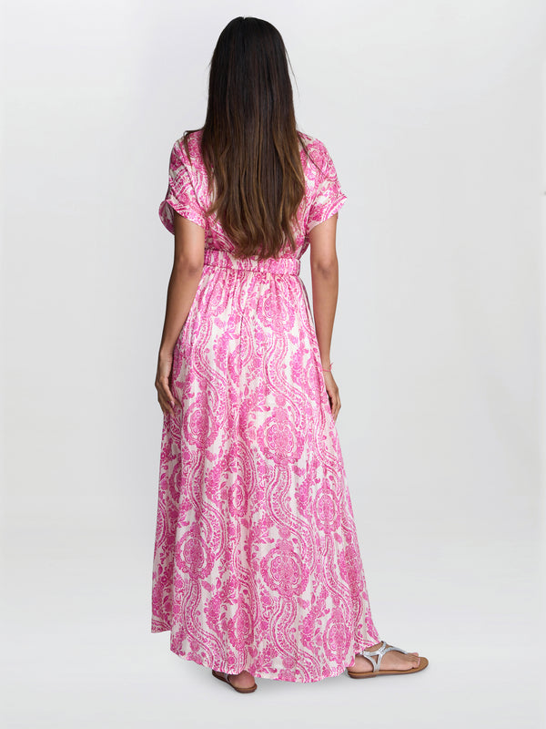 Dotty Elastic Waist Maxi Dress