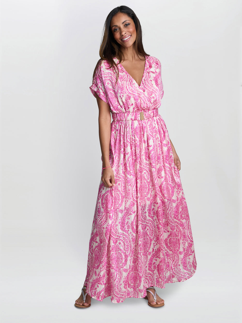 Dotty Elastic Waist Maxi Dress