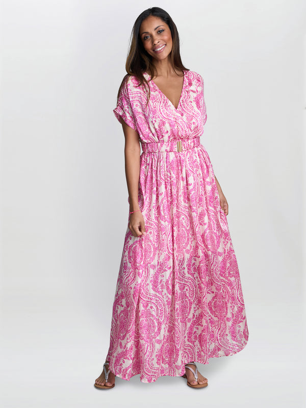 Dotty Elastic Waist Maxi Dress
