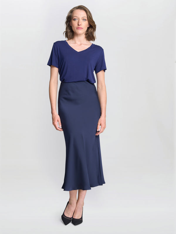 Bobbi Satin Bias Cut Skirt