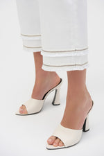 Joseph Ribkoff Stretch Straight Crop Pull-On Jeans with Beading