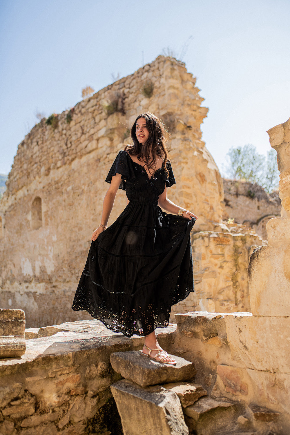 Piti Cuiti Sicilia Black Maxi Dress