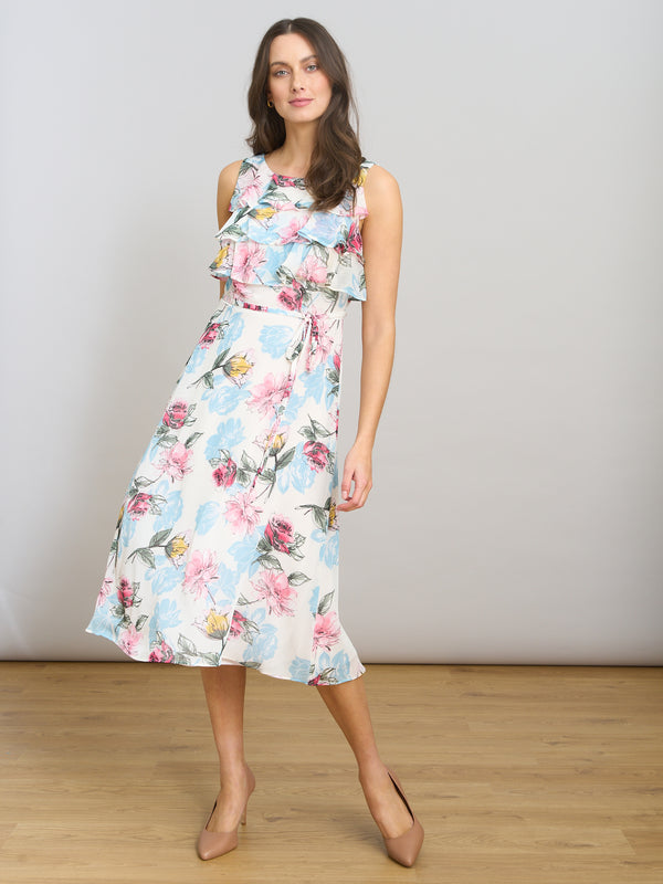 Tulisa Sleeveless Floral Midi Dress