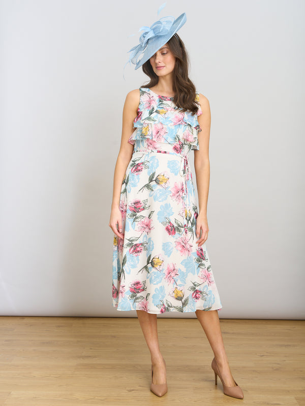 Tulisa Sleeveless Floral Midi Dress