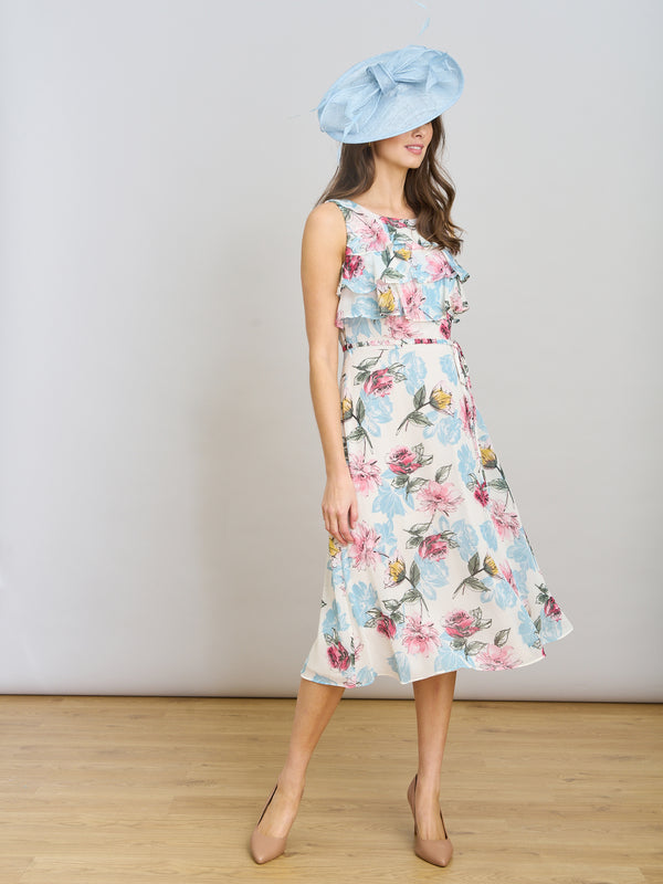 Tulisa Sleeveless Floral Midi Dress