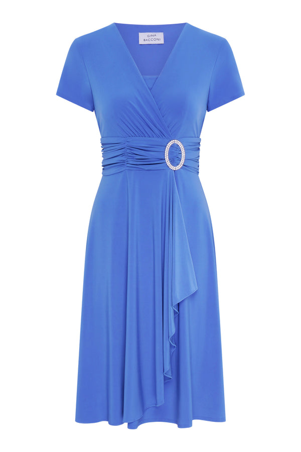 Deborah Jersey Dress With Diamonte Trim