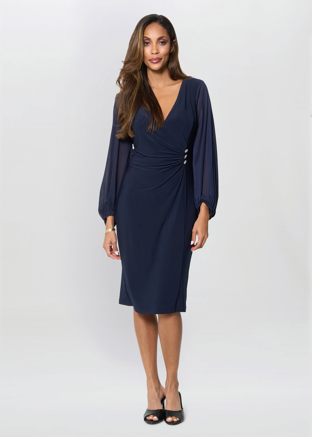 Dee Jersey Wrap With Mesh Sleeves Gina Bacconi Dee Jersey Wrap With Mesh Sleeves Gina Bacconi