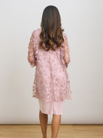 Destiny Floral Applique Dress And Jacket With Detachable Necklace