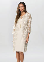 Dollie Floral Soutache Dress Ad Jacket With Detachable Necklace