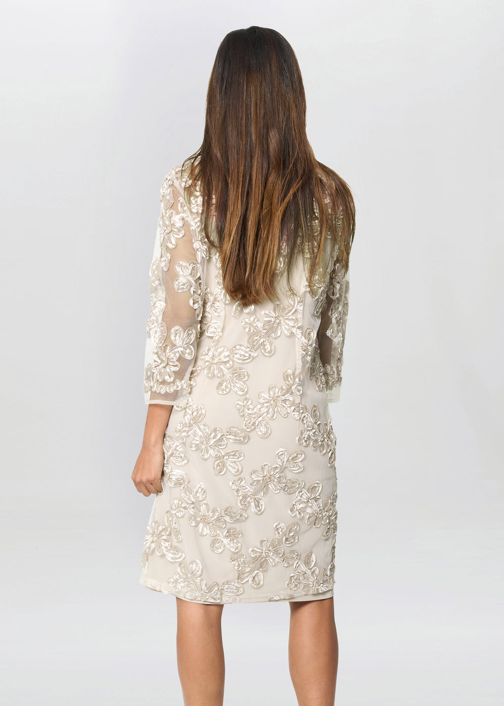 Dollie Floral Soutache Dress Ad Jacket With Detachable Necklace