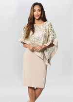 Darlene Embroidered Cape Dress