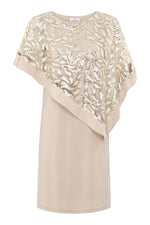 Darlene Embroidered Cape Dress