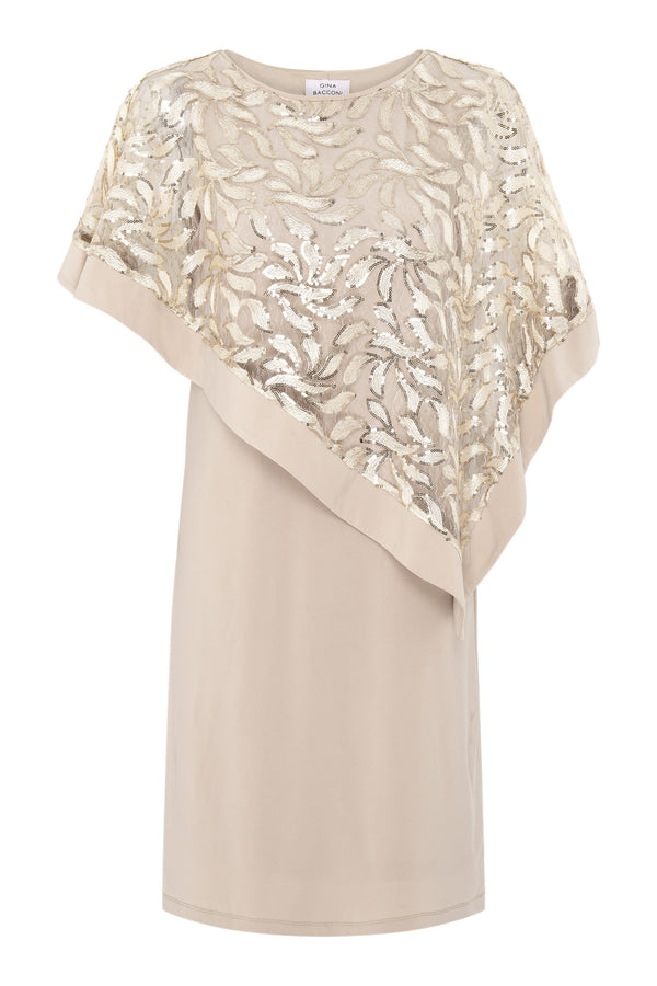 Darlene Embroidered Cape Dress