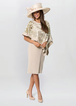 Darlene Embroidered Cape Dress