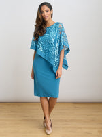 Darlene Embroidered Cape Dress