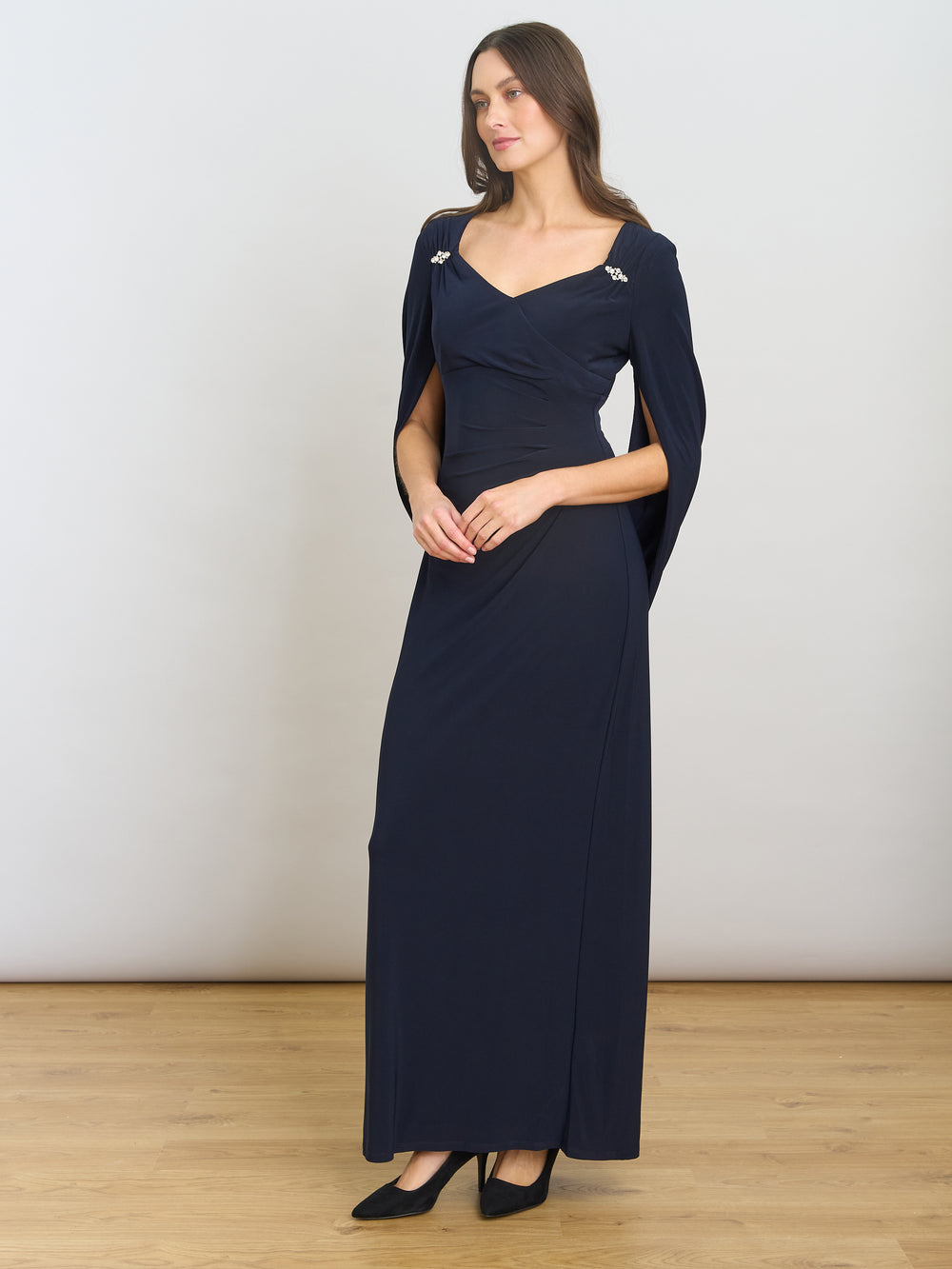 Jenna Draped Back Shoulder Maxi Dress