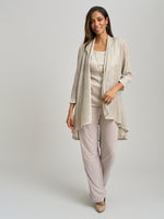 Natasha Three Piece Metallic Crinkle Trouser Suit