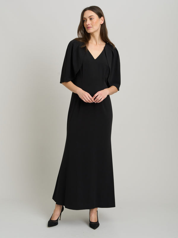 Francine Cape Sleeve Maxi Dress