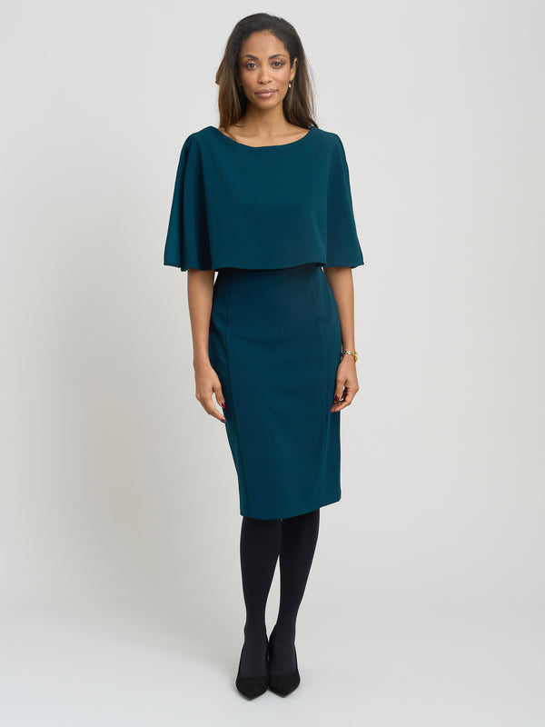 Gillian Chiffon Cape Dress