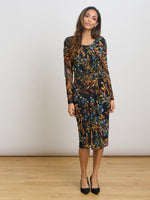 Giordana Floral Mesh Midi Dress