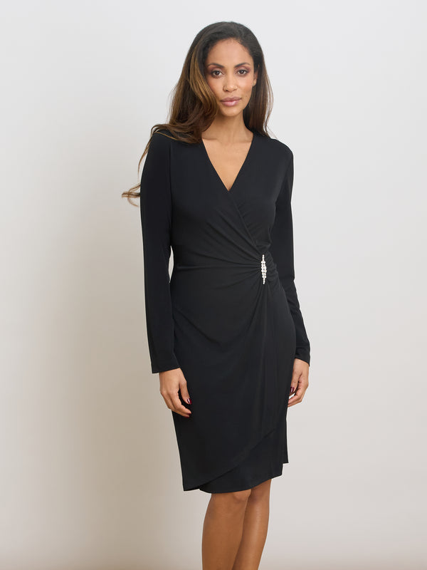 Glennie Embellished Wrap Dress