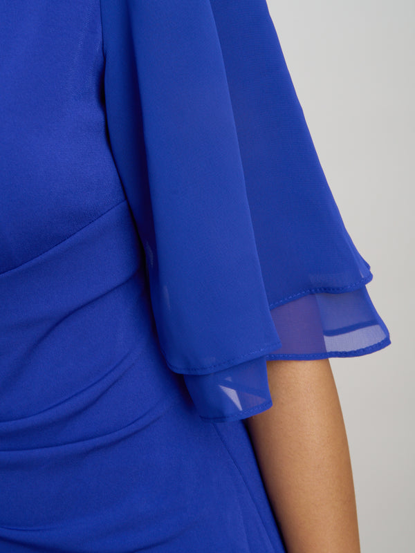 Hanne Jersey And Chiffon Wrap Dress