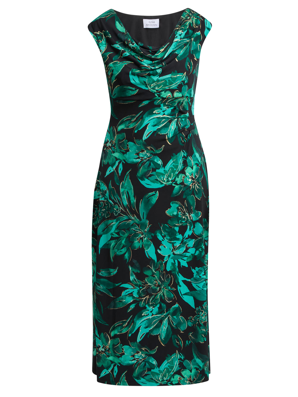 Hatty Floral Cowl Neck Midi Dress