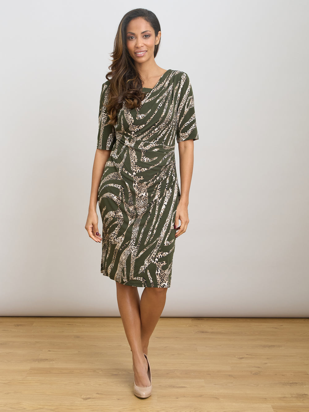 Hettie Animal Print Jersey Dress