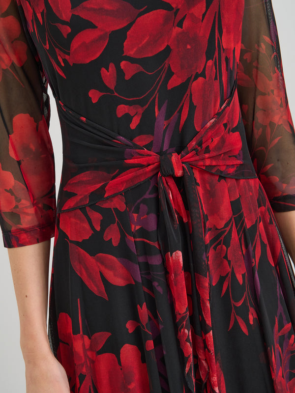 Honey Pleated Floral Dress