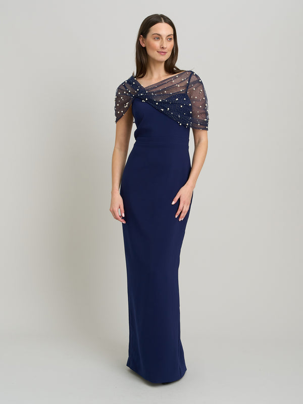 Irma Asymmetrical Neckline Maxi Dress
