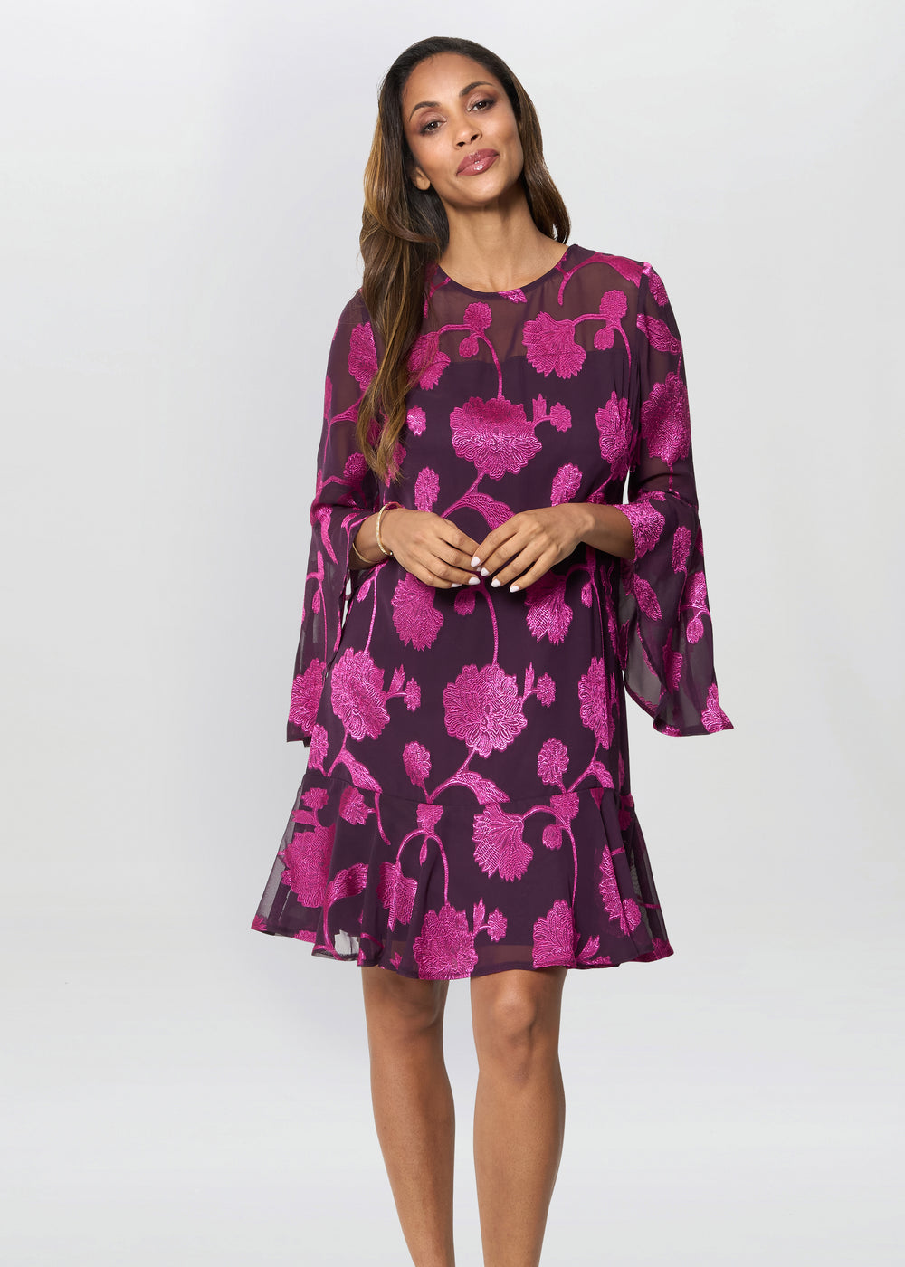 Isabella Embroidered Fit And Flare Dress